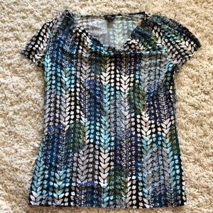 Blue/green patterned top